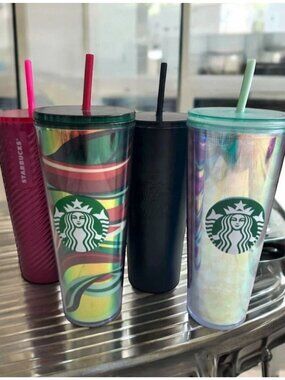 STARBUCKS Lot of 4 Collectible Tumbers Cups